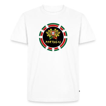 Portugal Armoiries Cercle / Lisbonne Porto Angola - T-shirt Premium bio Homme - blanc - Devant - Nico (187cm)