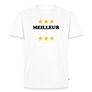 Meilleur (à personnaliser) - T-shirt Premium bio Homme - blanc - Devant - Nico (187cm)