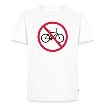 no bicycling signboard zone driving bike drah - Men's Premium Organic T-Shirt - white - Front - Nico (187cm)