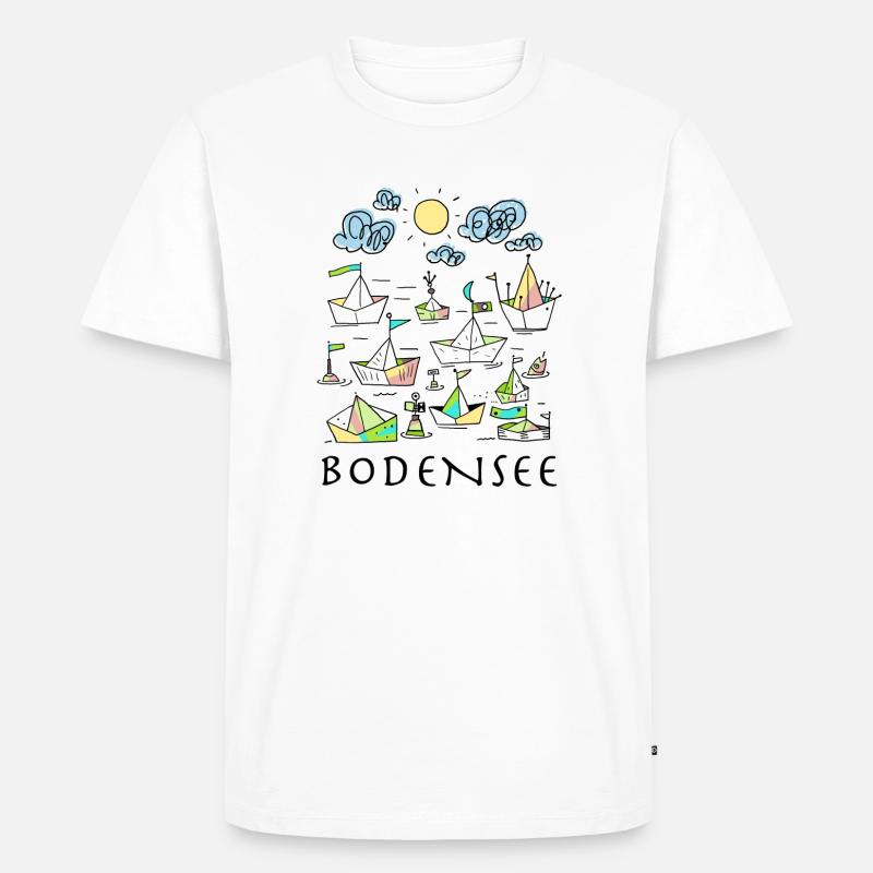Bodensee - Männer Premium Bio T-Shirt - Weiß