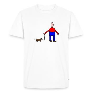 Humorous animal and human drawing - Men's Premium Organic T-Shirt - white - Front - Nico (187cm)