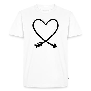 Coeur flèche amour amitié force idée cadeau - T-shirt Premium bio Homme - blanc - Devant - Nico (187cm)