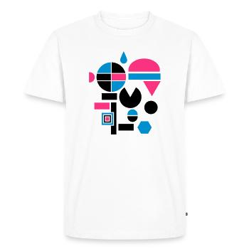 Différentes formes géométriques - T-shirt Premium bio Homme - blanc - Devant - Nico (187cm)