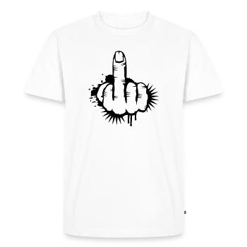 Middle finger Graffiti - Men's Premium Organic T-Shirt - white - Front - Nico (187cm)