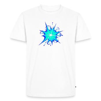 explosion star flame splash color blobs colorful - Men's Premium Organic T-Shirt - white - Front - Nico (187cm)