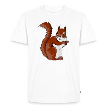 Cute Squirrel Illustration - Men's Premium Organic T-Shirt - white - Front - Nico (187cm)
