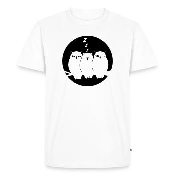 Des hiboux mignons endormis qui brillent dans le noir - T-shirt Premium bio Homme - blanc - Devant - Nico (187cm)