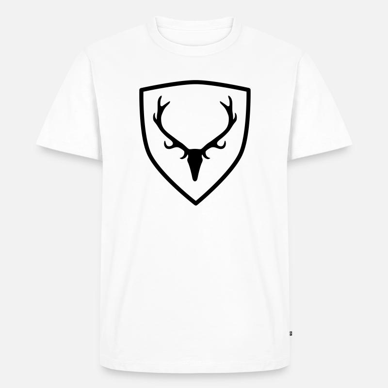 Wappen mit Geweih - Männer Premium Bio T-Shirt - Weiß