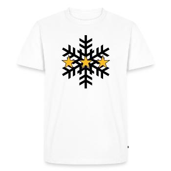 Sport d'hiver - Ski - 3ème étoile - T-shirt Premium bio Homme - blanc - Devant - Nico (187cm)