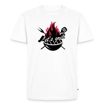 Un barbecue avec des ustensiles de Gril - T-shirt Premium bio Homme - blanc - Devant - Nico (187cm)