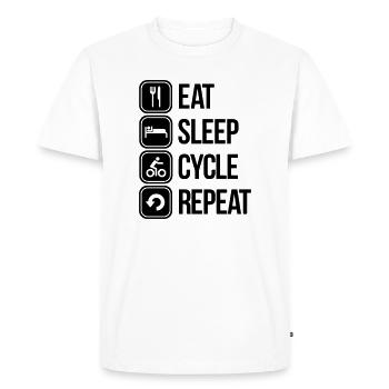 eat sleep cycle repeat - Men's Premium Organic T-Shirt - white - Front - Nico (187cm)