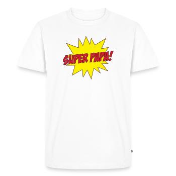 Super Papa ! - T-shirt Premium bio Homme - blanc - Devant - Nico (187cm)