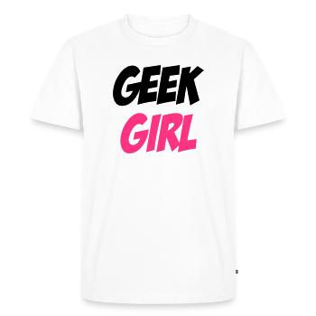 Geek Girl - T-shirt Premium bio Homme - blanc - Devant - Nico (187cm)