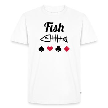 Poker : Fish - T-shirt Premium bio Homme - blanc - Devant - Nico (187cm)