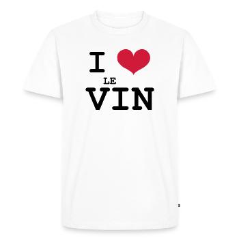 I Love le Vin - T-shirt Premium bio Homme - blanc - Devant - Nico (187cm)