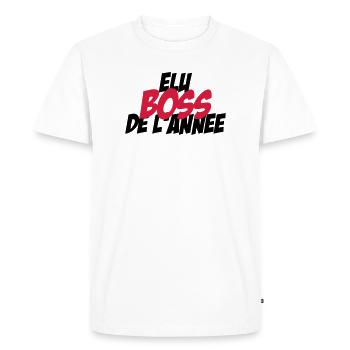 Elu B.O.S.S de l'année ! - T-shirt Premium bio Homme - blanc - Devant - Nico (187cm)