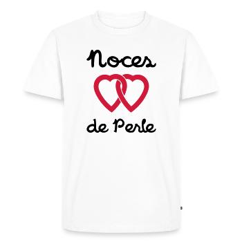 Noces de Perle - T-shirt Premium bio Homme - blanc - Devant - Nico (187cm)