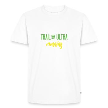Trail Running et Ultra Running - T-shirt Premium bio Homme - blanc - Devant - Nico (187cm)