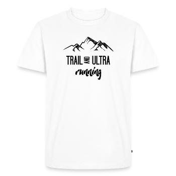 Trail Running et Ultra Running - T-shirt Premium bio Homme - blanc - Devant - Nico (187cm)