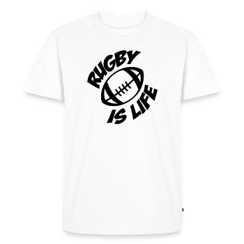 Rugby is life - T-shirt Premium bio Homme - blanc - Devant - Nico (187cm)