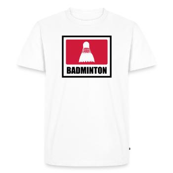 Badminton - T-shirt Premium bio Homme - blanc - Devant - Nico (187cm)