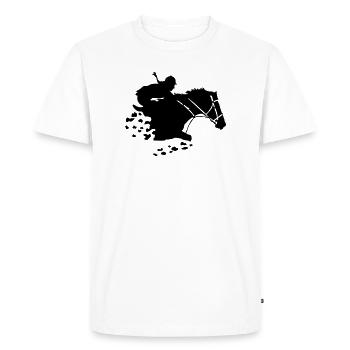 cavalière - T-shirt Premium bio Homme - blanc - Devant - Nico (187cm)