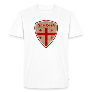 Géorgie Vintage Armoiries / Cadeau Tbilissi - T-shirt Premium bio Homme - blanc - Devant - Nico (187cm)