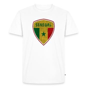 Senegal Vintage Coat of Arms / Gift Dakar Africa - Men's Premium Organic T-Shirt - white - Front - Nico (187cm)