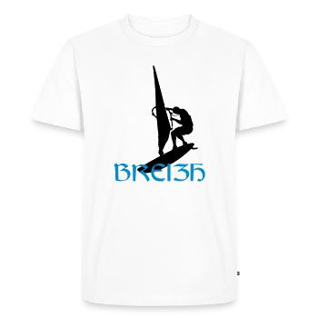 Planche à voile - Breizh - T-shirt Premium bio Homme - blanc - Devant - Nico (187cm)