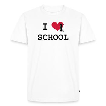 I Love School - T-shirt Premium bio Homme - blanc - Devant - Nico (187cm)