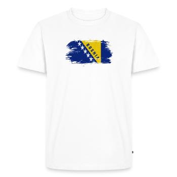 Bosnia Vintage Flag / Gift Sarajevo - Men's Premium Organic T-Shirt - white - Front - Nico (187cm)