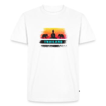 Thailand / Buddha / Elephants / Gift / Siam - Men's Premium Organic T-Shirt - white - Front - Nico (187cm)