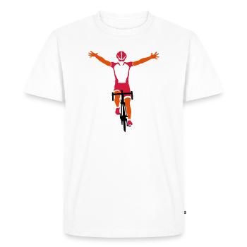 Road cyclists at finish - Men's Premium Organic T-Shirt - white - Front - Nico (187cm)