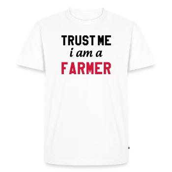 Trust me I am a Farmer - T-shirt Premium bio Homme - blanc - Devant - Nico (187cm)