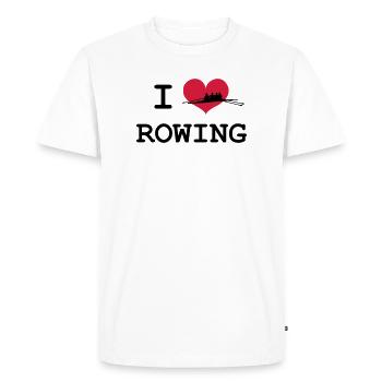 I Love Rowing - Men's Premium Organic T-Shirt - white - Front - Nico (187cm)