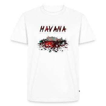 Skyline de La Havane / Cuba cadeau ville Caraïbes - T-shirt Premium bio Homme - blanc - Devant - Nico (187cm)
