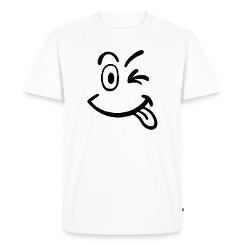 smiley - T-shirt Premium bio Homme - blanc - Devant - Nico (187cm)