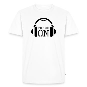Headphones Icon Music Beats Dj Graphic Team icon - Men's Premium Organic T-Shirt - white - Front - Nico (187cm)
