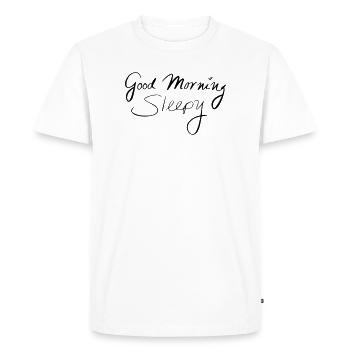 Good Morning Sleepy - Men's Premium Organic T-Shirt - white - Front - Nico (187cm)