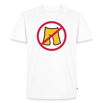 do not put on pants short shorts forbidden shield z - Men's Premium Organic T-Shirt - white - Front - Nico (187cm)