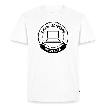 Developer - T-shirt Premium bio Homme - blanc - Devant - Nico (187cm)
