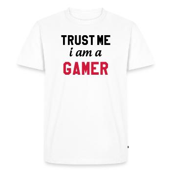 Gamer / Gaming - T-shirt Premium bio Homme - blanc - Devant - Nico (187cm)