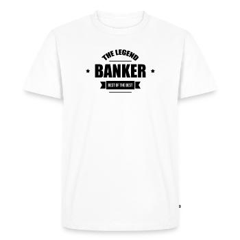 Banker - Men's Premium Organic T-Shirt - white - Front - Nico (187cm)
