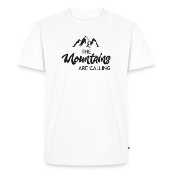 The Mountains Are Calling - Men's Premium Organic T-Shirt - white - Front - Nico (187cm)