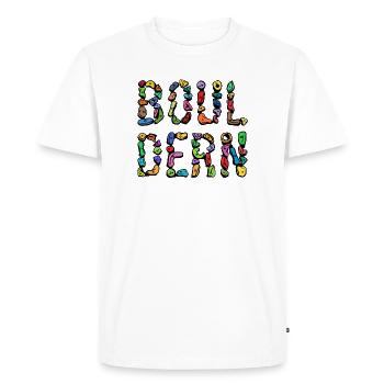 Bouldering boulder climbing scripture mountaineering - Men's Premium Organic T-Shirt - white - Front - Nico (187cm)