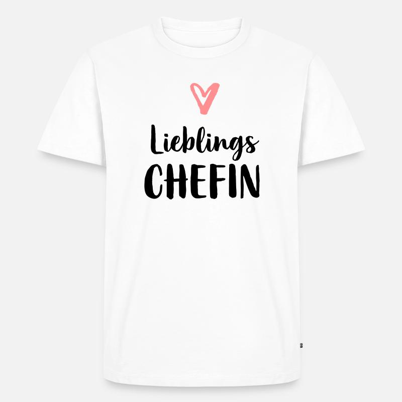 Lieblings Chefin Herz Geschenk Chef - Männer Premium Bio T-Shirt - Weiß