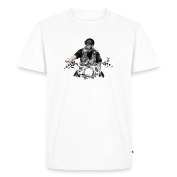biker - T-shirt Premium bio Homme - blanc - Devant - Nico (187cm)