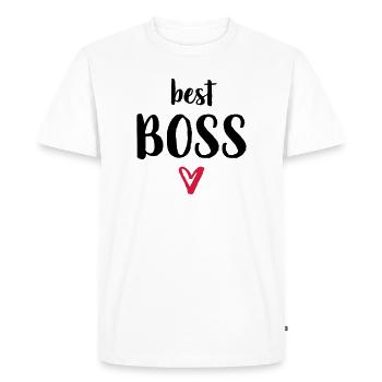 best boss heart gift boss - Men's Premium Organic T-Shirt - white - Front - Nico (187cm)
