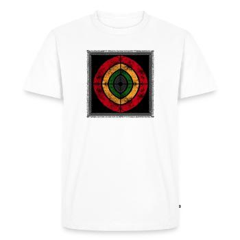 Design reggae abstrait aux couleurs rétro - T-shirt Premium bio Homme - blanc - Devant - Nico (187cm)