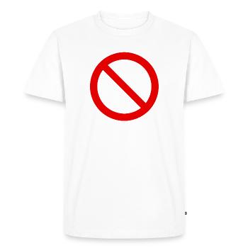 Motif rouge du symbole interdit - T-shirt Premium bio Homme - blanc - Devant - Nico (187cm)